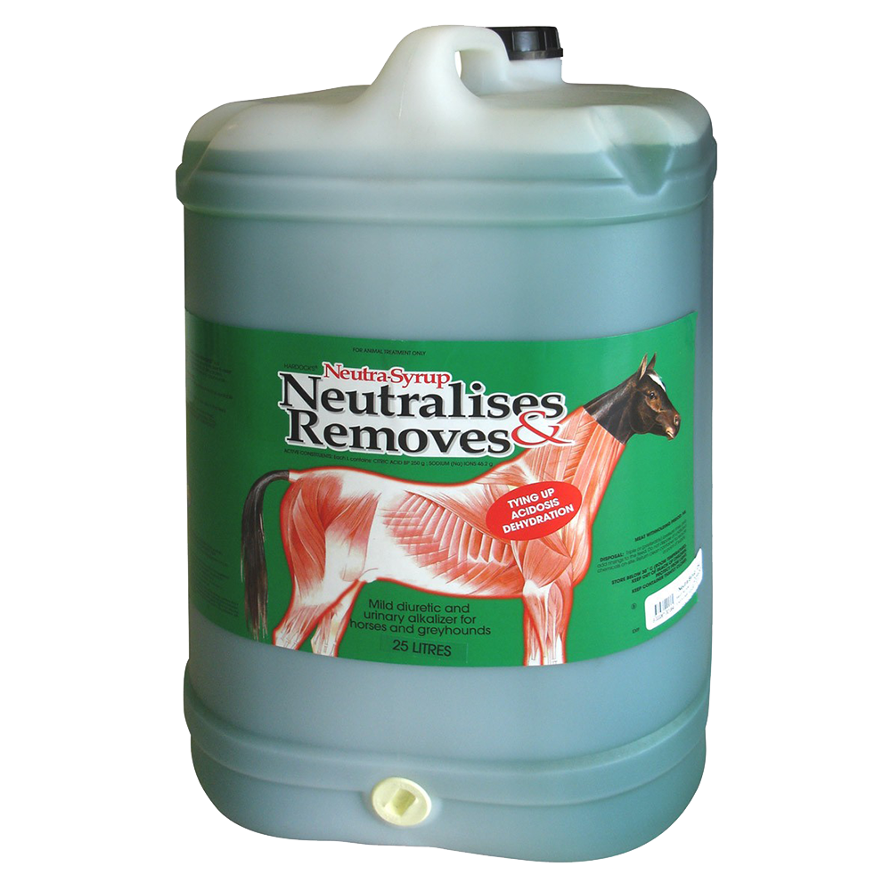 Neutra Syrup Horse Diuretic & Urinary Alkaliser for flushing kidneys after exercise in 25L Container