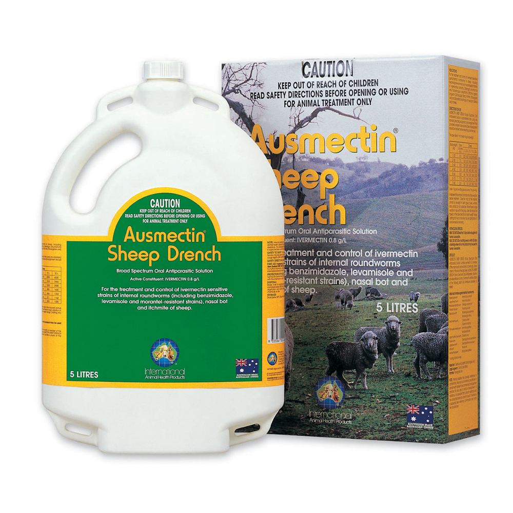 Ivermectin Sheep Drench Ausmectin in 5L Container with Green Injectable Drench Applicator