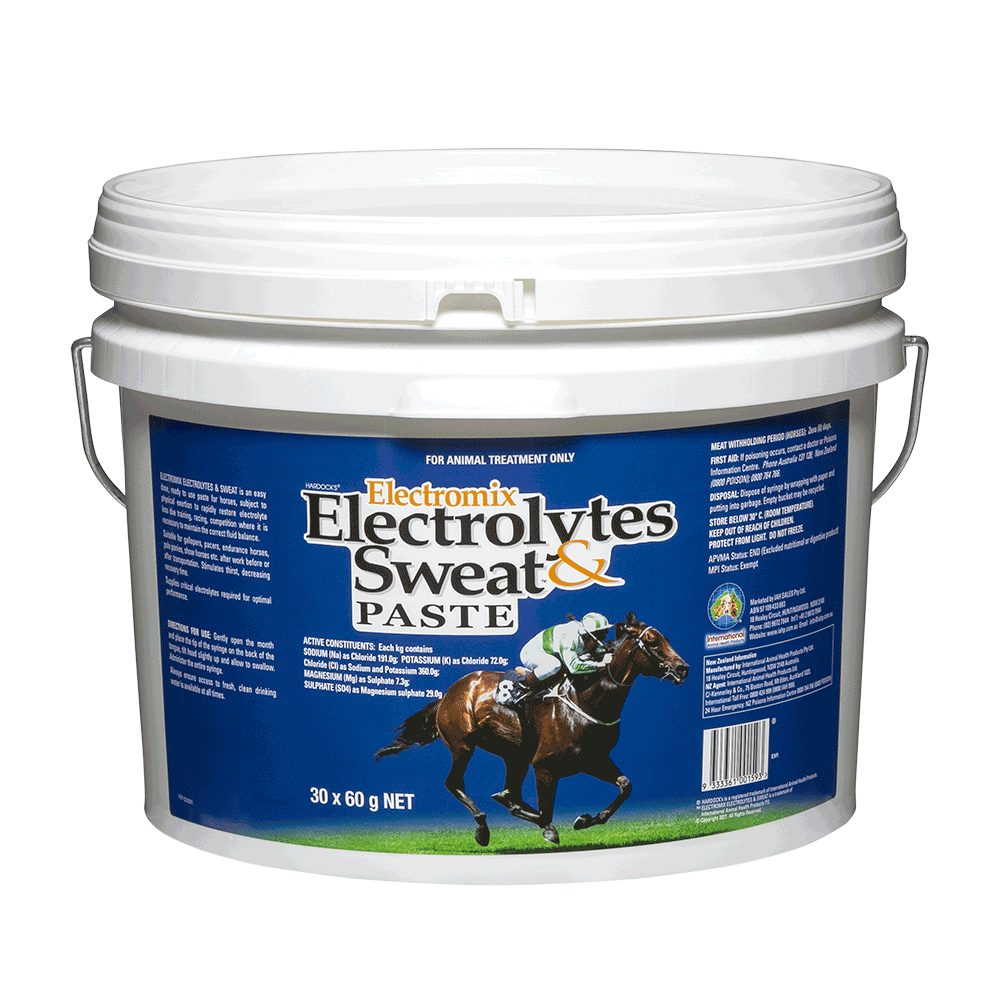 Electrolyte Paste for Horse Recovery in White Container with 30 units of 60g Injectable Tube