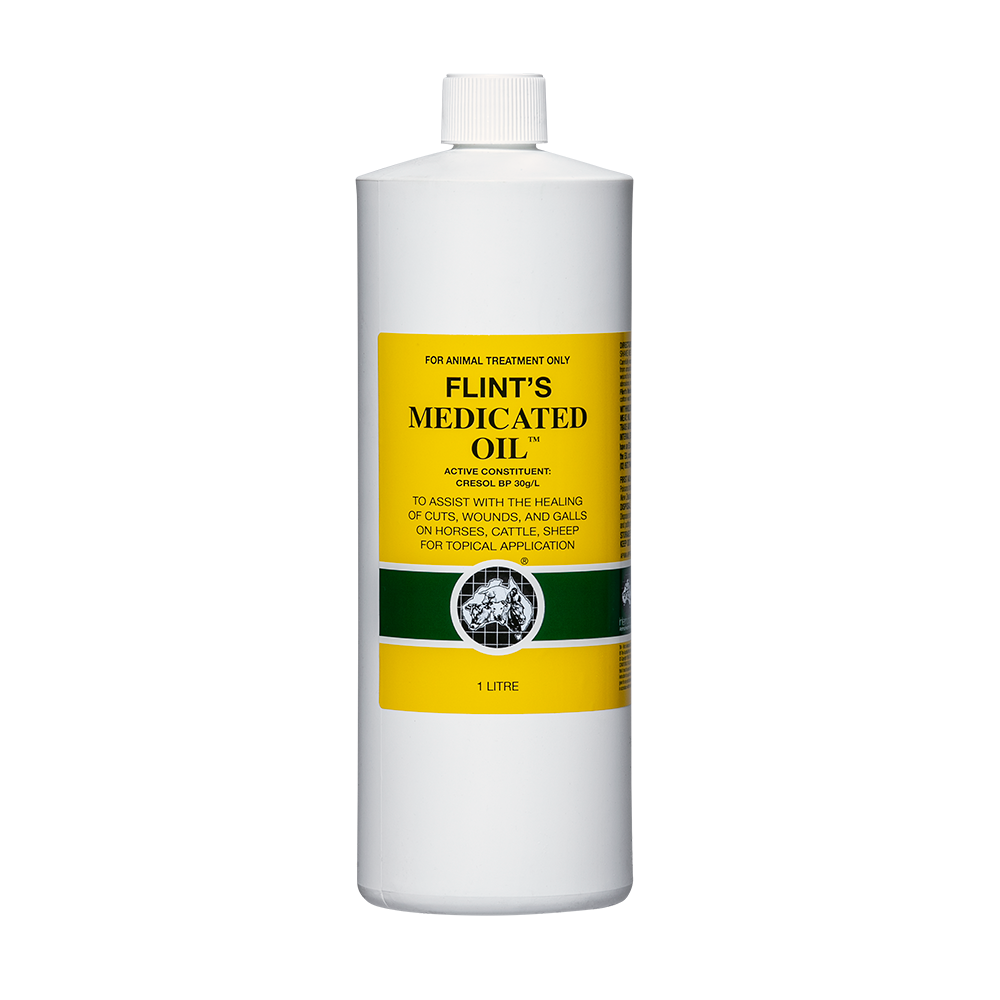 Flints Medicated Oil 1L Wound & Cut Healing in Spray Bottle