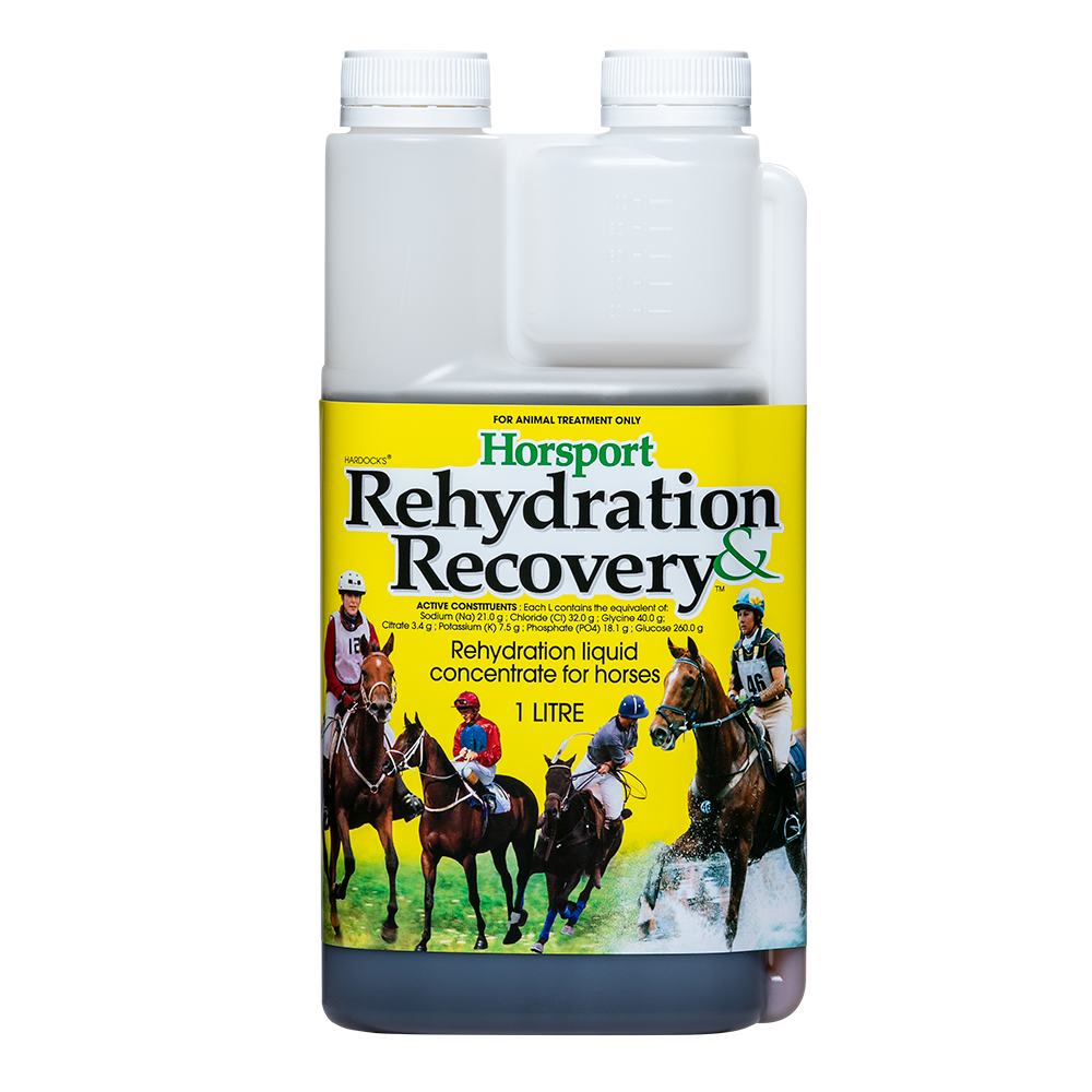 Horsport Liquid for Horse Rehydration & Recovery in 1L White Container, Yellow Label