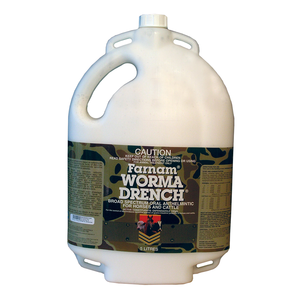 Worma-Drench 5L Horse Worms, Cattle Worms & Deworming