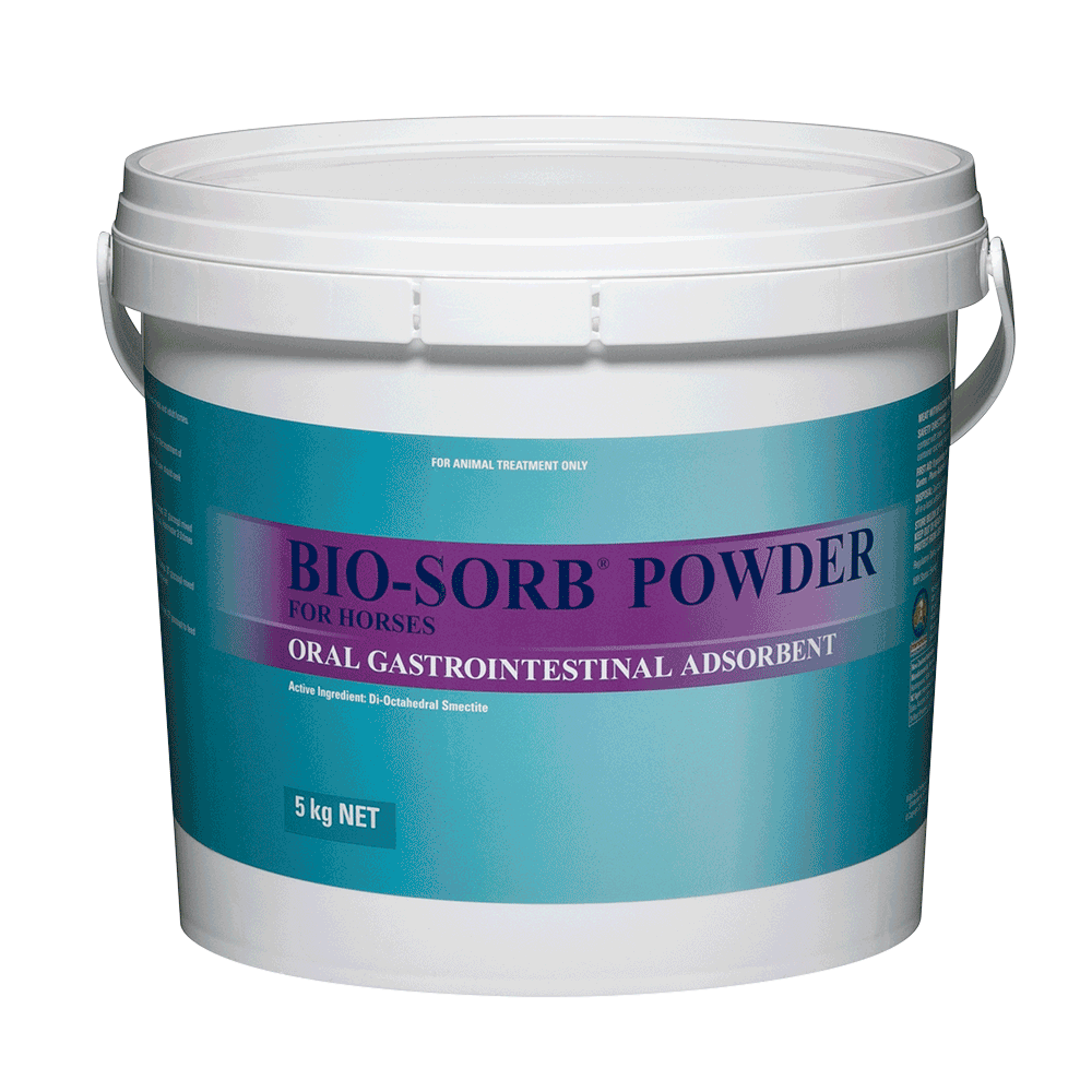 Biosorb Powder in 5kg white container for Horse & Foal Diarrhoea