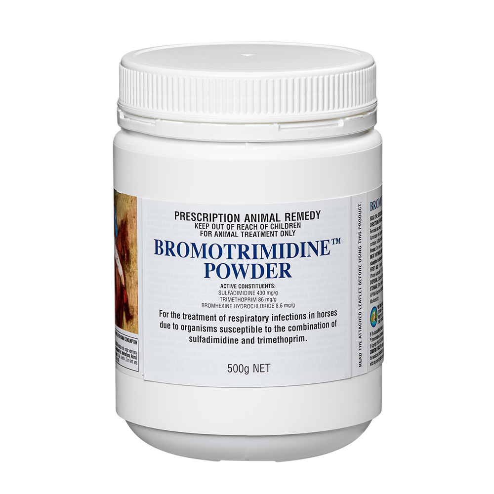Bromotrimidine Powder in 500g White Screwtop Container