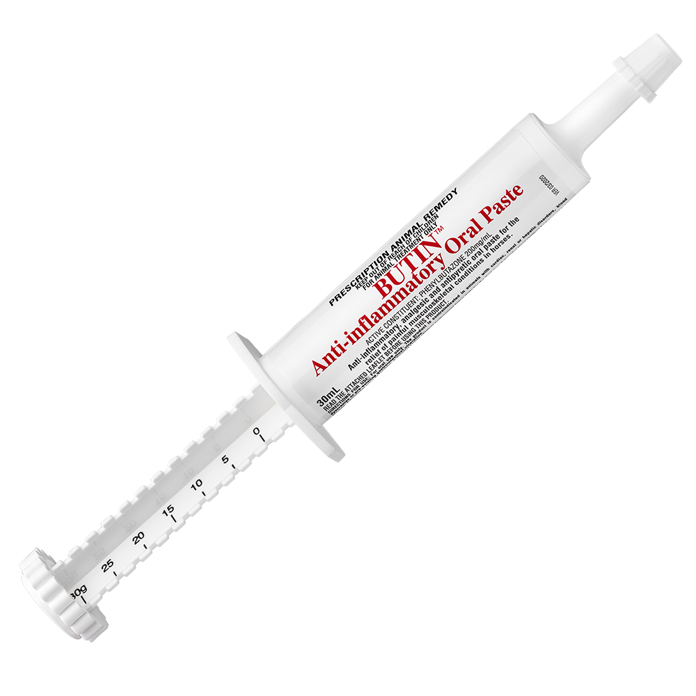 Butin anti-inflammatory oral paste in white 30 ml syringe