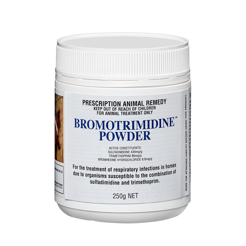 Bromotrimidine Powder in 250g White Screwtop Container